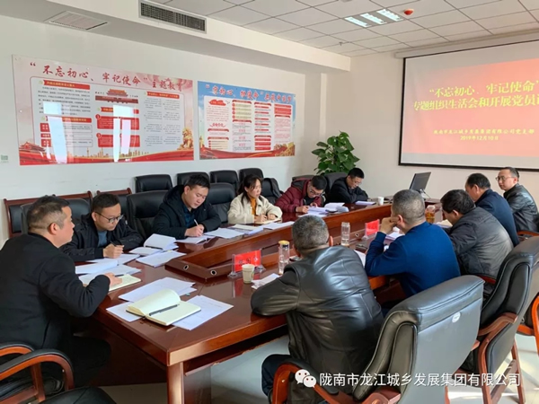 市龍江集團黨支部召開“不忘初心、牢記使命”專題組織生活會和民主評議黨員會議